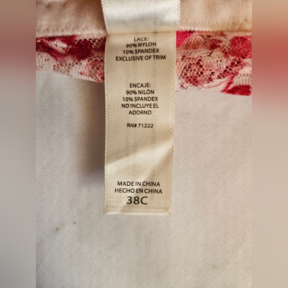 Jessica Simpson Womens Pink Floral Longline Strapless Padded Bra Size 38C - Picture 5 of 8